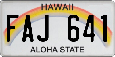 HI license plate FAJ641