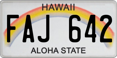 HI license plate FAJ642
