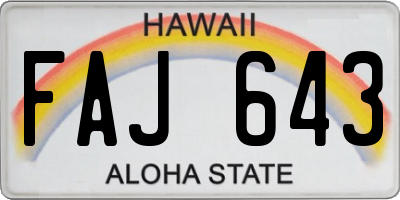 HI license plate FAJ643