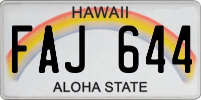 HI license plate FAJ644