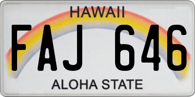 HI license plate FAJ646