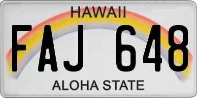HI license plate FAJ648