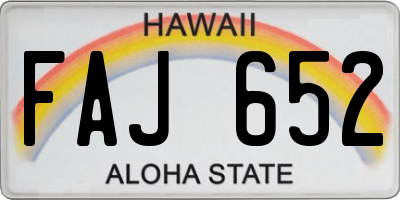 HI license plate FAJ652