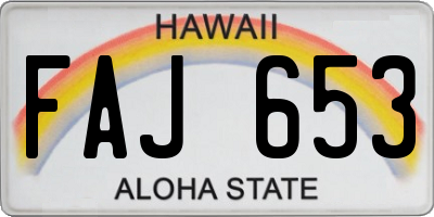 HI license plate FAJ653