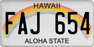 HI license plate FAJ654