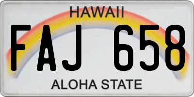 HI license plate FAJ658