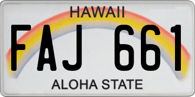 HI license plate FAJ661
