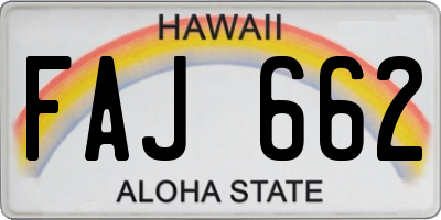 HI license plate FAJ662