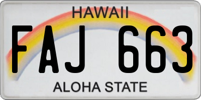 HI license plate FAJ663
