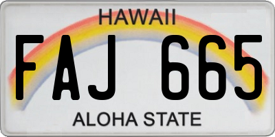 HI license plate FAJ665