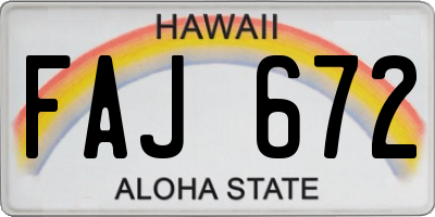 HI license plate FAJ672