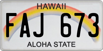 HI license plate FAJ673