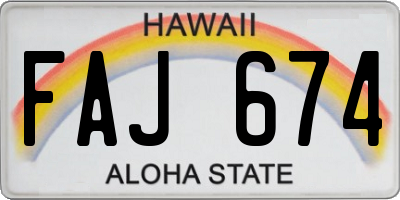 HI license plate FAJ674