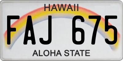 HI license plate FAJ675