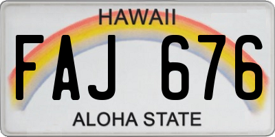 HI license plate FAJ676