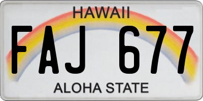 HI license plate FAJ677