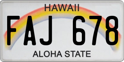 HI license plate FAJ678
