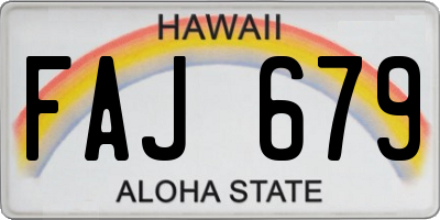 HI license plate FAJ679