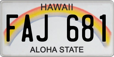 HI license plate FAJ681