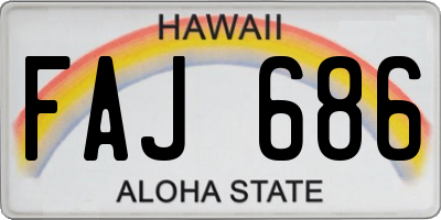 HI license plate FAJ686