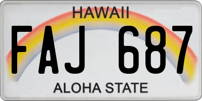 HI license plate FAJ687