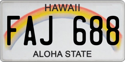 HI license plate FAJ688