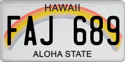 HI license plate FAJ689