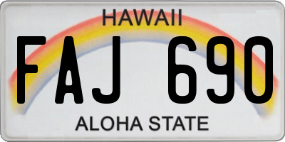 HI license plate FAJ690