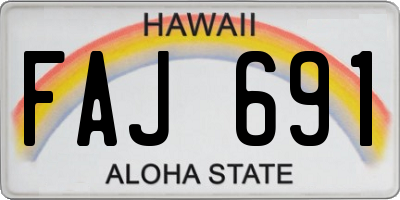 HI license plate FAJ691