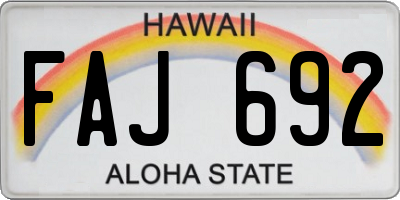 HI license plate FAJ692
