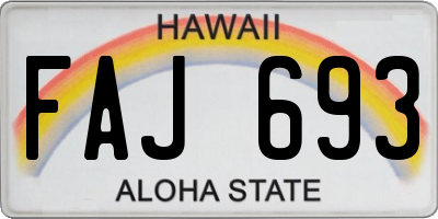 HI license plate FAJ693