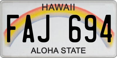 HI license plate FAJ694