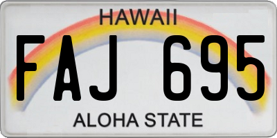 HI license plate FAJ695