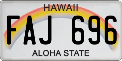 HI license plate FAJ696