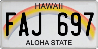 HI license plate FAJ697