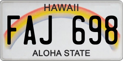 HI license plate FAJ698