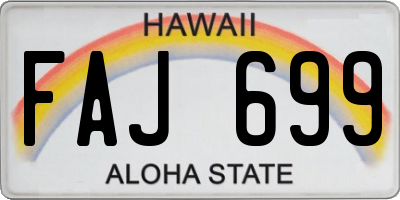HI license plate FAJ699