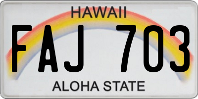 HI license plate FAJ703
