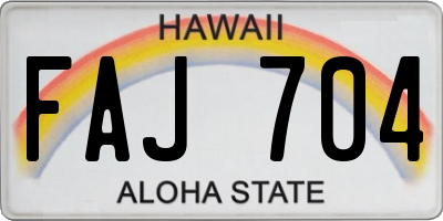 HI license plate FAJ704