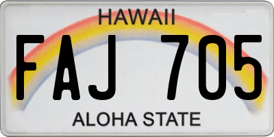 HI license plate FAJ705