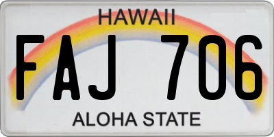 HI license plate FAJ706