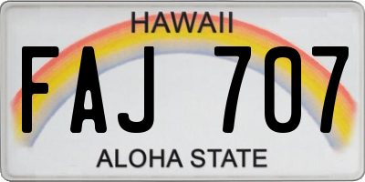 HI license plate FAJ707