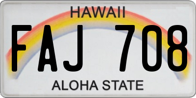 HI license plate FAJ708