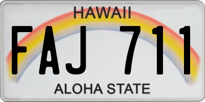 HI license plate FAJ711