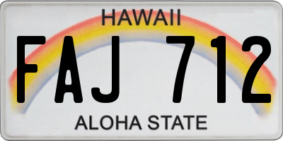 HI license plate FAJ712