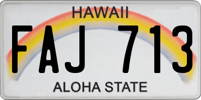 HI license plate FAJ713