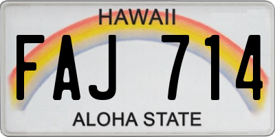 HI license plate FAJ714
