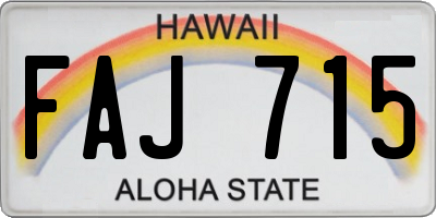 HI license plate FAJ715