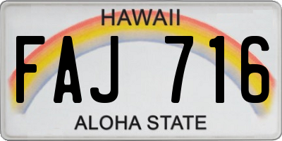 HI license plate FAJ716
