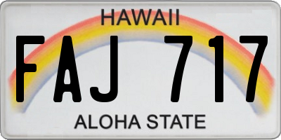 HI license plate FAJ717